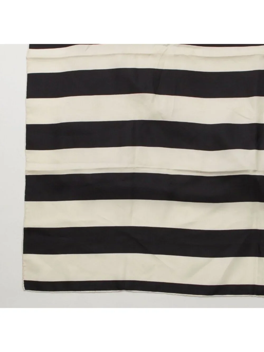 Chanel Silk CC Logo Border Scarf Black White